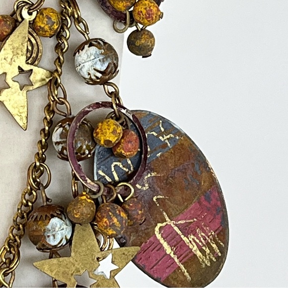 Bohemian Multi-Color Star Charm Statement Necklace - Picture 10 of 16